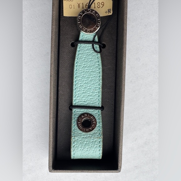 Bvlgari Mint Green Leather Keychain - Picture 2 of 11